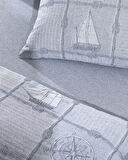 Etretat Çift Kişilik Pamuklu Jakarlı Nevresim Takımı - Lacivert