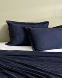 Triangle King Size %100 Pamuk Yatak Örtüsü - Lacivert - Lüks Koleksiyon