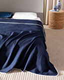 Dimanche King Size %100 Pamuk Gofre Pike - Lacivert/Beyaz