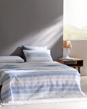 Henri King Size Pamuklu Ecocell Baskılı Pike Takımı - Mavi