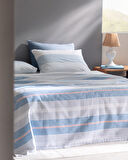 Henri King Size Pamuklu Ecocell Baskılı Pike Takımı - Mavi