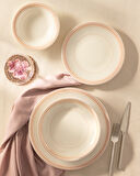 Moulin 6 Kişilik 24 Parça Yemek Takımı - Beyaz/Turuncu