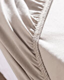 Valeria Çift Kişilik %100 Pamuk Lastikli Penye Çarşaf - Koyu Bej