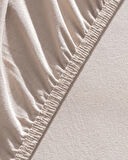 Valeria Çift Kişilik %100 Pamuk Lastikli Penye Çarşaf - Koyu Bej