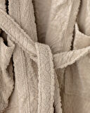 Bernay %100 Pamuk Jakarlı Unisex Şalyaka Bornoz - Koyu Bej - Natural Koleksiyon