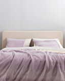 Adelya Çift Kişilik %100 Pamuk Madame Coco Crep Baskılı Nevresim Takımı - Mürdüm