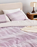 Adelya Çift Kişilik %100 Pamuk Madame Coco Crep Baskılı Nevresim Takımı - Mürdüm