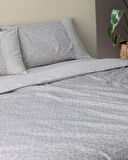 Lavem King Size %100 Pamuk Madame Coco Crep Baskılı Nevresim Takımı - Gri