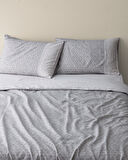 Lavem King Size %100 Pamuk Madame Coco Crep Baskılı Nevresim Takımı - Gri