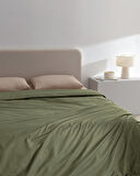 Manon King Size %100 Pamuk Ranforce Düz Nevresim - Haki