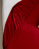 Manon King Size %100 Pamuk Ranforce Lastikli Çarşaf - Kırmızı