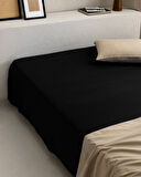 Manon King Size Plus %100 Pamuk Ranforce Lastiksiz Çarşaf - Siyah