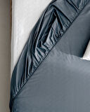 Manon King Size Plus %100 Pamuk Ranforce Lastikli Çarşaf - Koyu Mavi