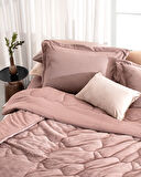 Kaira Tek Kişilik Comforter Set - Pudra