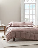 Mona Tek Kişilik Comforter Set - Pudra