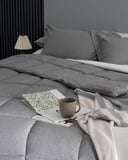 Meleni Çift Kişilik Comforter Set - Gri
