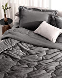 Kaira King Size Comforter Set - Antrasit