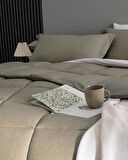 Meleni Tek Kişilik Comforter Set - Haki