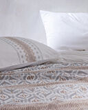 Abrial King Size %100 Pamuk Ranforce Baskılı Nevresim Takımı - Bej/Gri