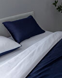 Coyne King Size %100 Pamuk Baskılı Saten Nevresim Takımı - Lacivert