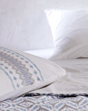 Abrial King Size %100 Pamuk Ranforce Baskılı Nevresim Takımı - Gri/Mavi