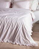 Julien King Size %100 Pamuk Fırfırlı Nevresim Takımı - Pudra