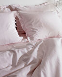 Julien King Size %100 Pamuk Fırfırlı Nevresim Takımı - Pudra