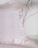 Julien King Size %100 Pamuk Fırfırlı Nevresim Takımı - Pudra