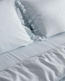 Julien King Size %100 Pamuk Fırfırlı Nevresim Takımı - Açık Mavi