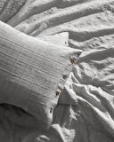 Lumiere Family Size %100 Pamuk Armürlü Nevresim Takımı - Açık Gri