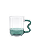 Rona Borosilikat Cam Kupa - Yeşil - 370 ml