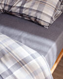 Tristan King Size %100 Pamuk Flanel Nevresim Takımı - Gri