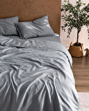 Songe King Size %100 Pamuk Chambre Nevresim Takımı - Açık Gri