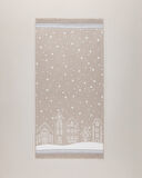 Écorce Pamuklu Saçaklı Dokuma Kilim - Bej/Beyaz - 120x180 cm