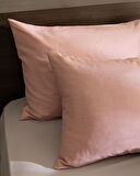 Odette 2'li %100 Pamuk Ranforce Yastık Kılıfı - Pudra