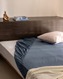 Ciel Tek Kişilik Plus %100 Pamuk Lastikli Saten Çarşaf - Koyu Mavi