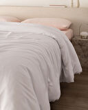 Ciel King Size %100 Pamuk Saten Nevresim - Beyaz