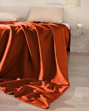 Ciel King Size %100 Pamuk Saten Nevresim - Turuncu