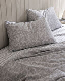 Garde King Size %100 Pamuk Ranforce Baskılı Nevresim Takımı - Gri