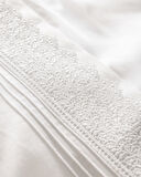 Magou King Size %100 Pamuk Brodeli Saten Nevresim Takımı - Beyaz