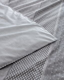 Hugo King Size Pamuklu Baskılı Nevresim Takımı - Gri