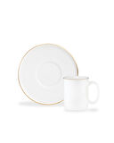 Lumora 6 Kişilik 12 Parça Kahve Fincan Takımı - Beyaz/Gold - 100 ml