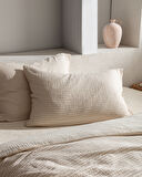 Agnes Çift Kişilik Müslin İpliği Boyalı Lastikli Nevresim Takımı - Bej