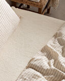 Agnes Çift Kişilik Müslin İpliği Boyalı Lastikli Nevresim Takımı - Bej