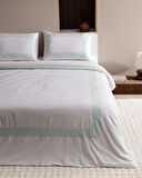 Valette King Size %100 Pamuk Nevresim Takımı - Beyaz/Mavi