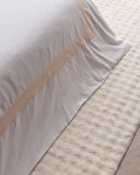 Valette King Size %100 Pamuk Nevresim Takımı - Beyaz/Pudra
