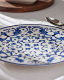 Reve Bleu Serenity Servis Tabağı - 25 cm - Mavi/Beyaz