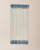 Talmont Saçaklı Kilim - Mavi/Beyaz - 65x130 cm