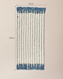 Talmont Saçaklı Kilim - Mavi/Beyaz - 65x130 cm