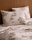 Bonneville Çift Kişilik %100 Pamuk Ranforce Baskılı Nevresim Takımı - Bej